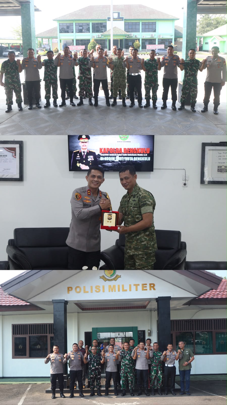Perkuat Soliditas TNI-Polri, Kapolda Bengkulu Kunjungi Kodim 0407 dan Denpom II/1 Kota Bengkulu